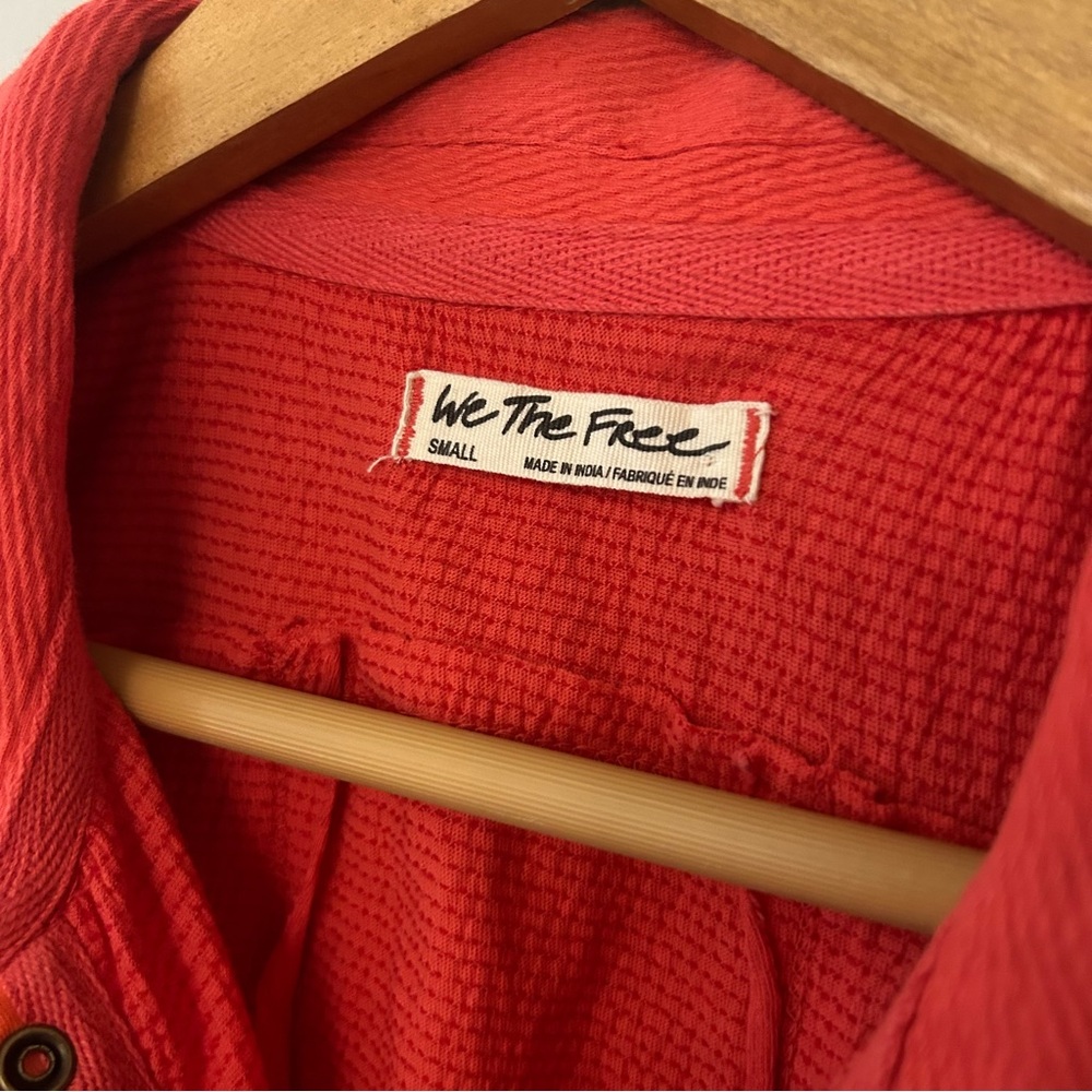 Free People We The Free Fifi Polo Shirt Cropped Top Buttondown - Picture 5 of 5